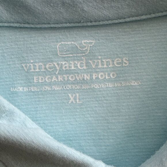 Vineyard Vines Edgartown Pique Golf Performance Polo Shirt Men XL Blue Stripe - Picture 5 of 9